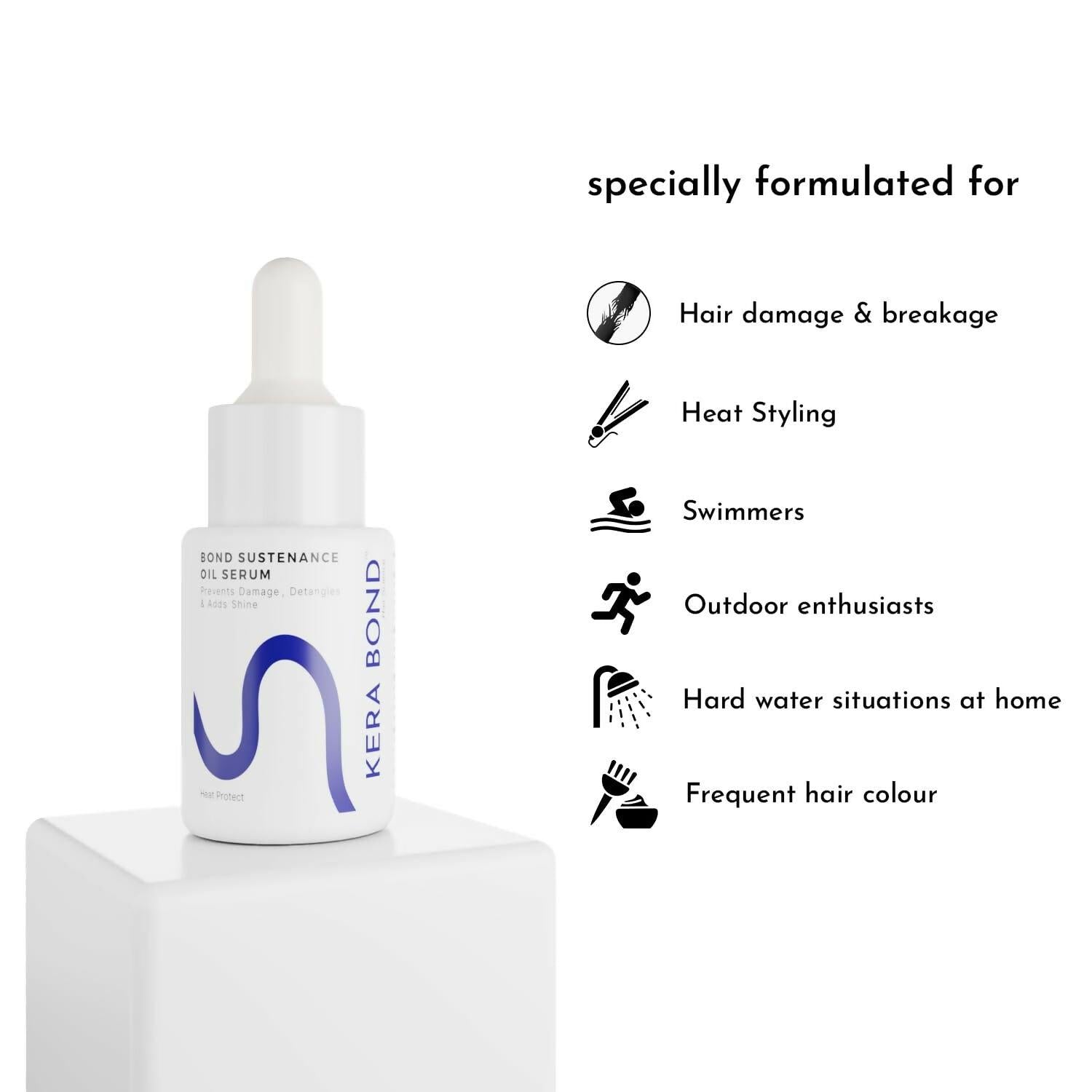 KERA BOND Hair Science Hair Repair Oil Serum For Keratin Treated, Colored Or Bleached Hair