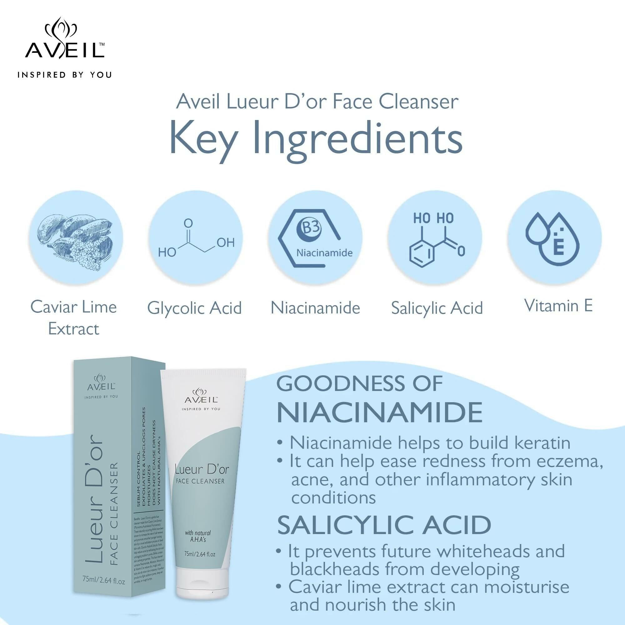 Aveil Lueur D'or Face Cleanser For Youthful & Smooth Skin