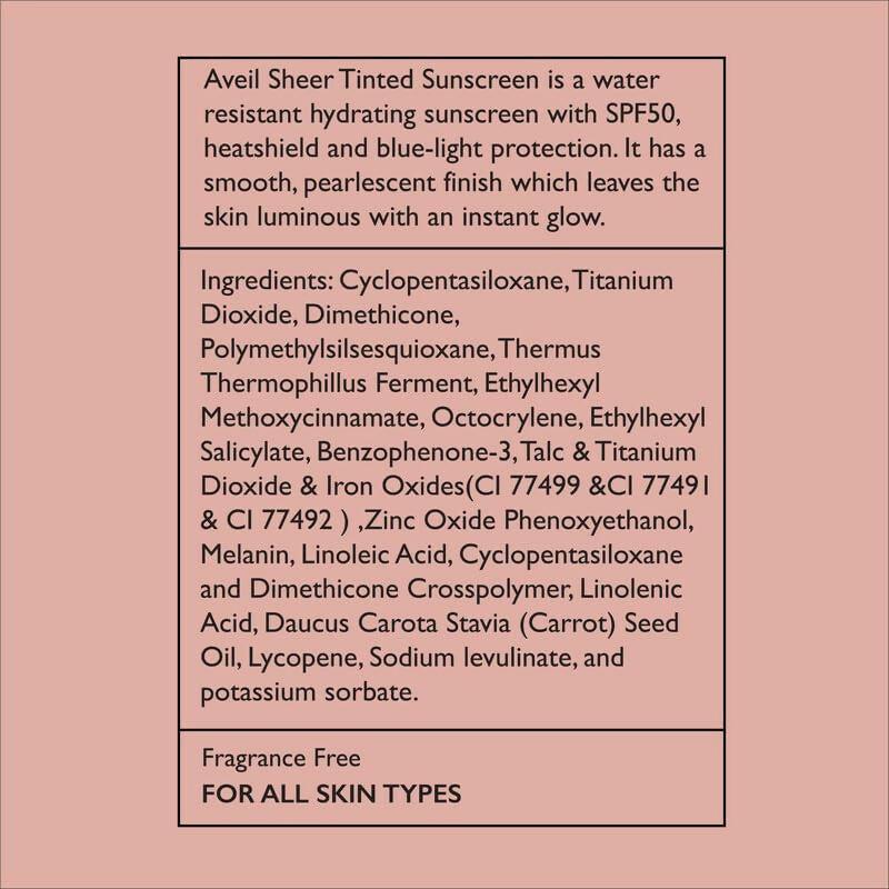 Aveil Sheer Tinted Sunscreen SPF 50 PA +++