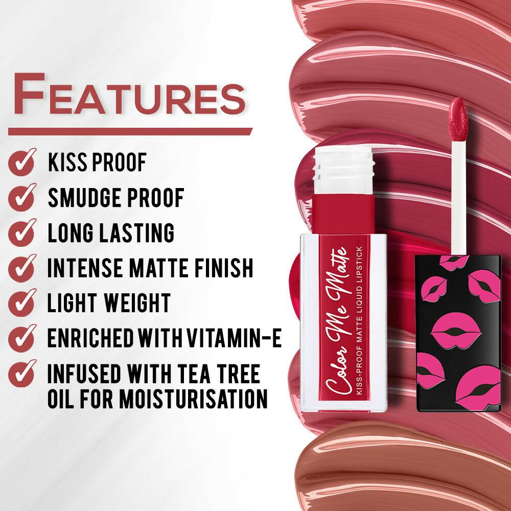 Jaquline USA Color Me Matte Liquid Lipstick - Sangria Red