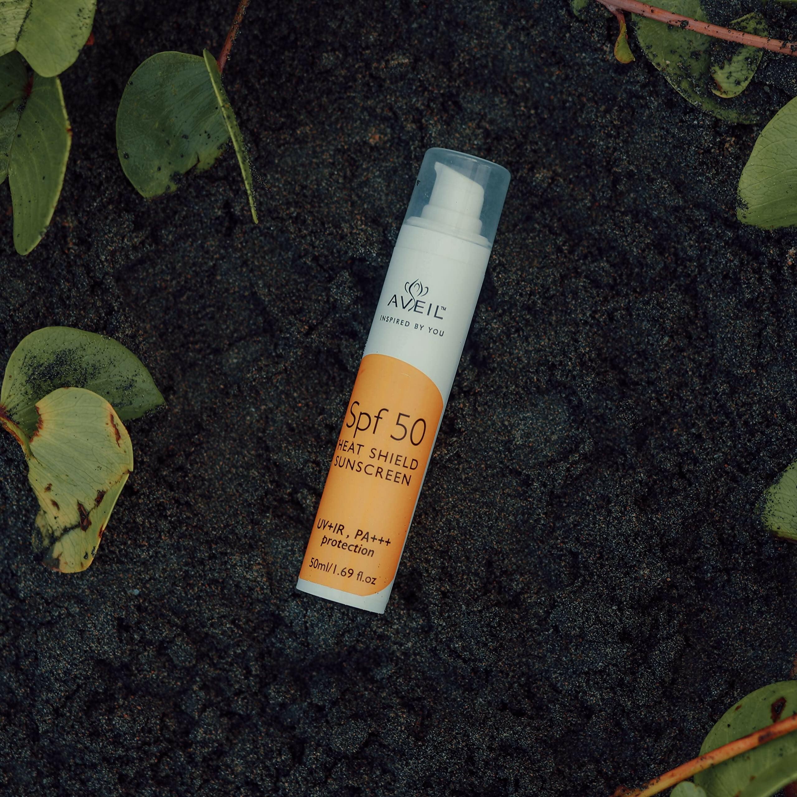 Aveil Heat Shield SPF 50 Gel Sunscreen & C-Nu Vitamin C Face Serum Combo