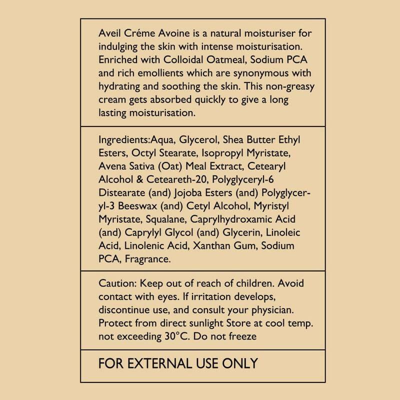 Aveil Creme Avoine Oat Meal Body Moisturizer