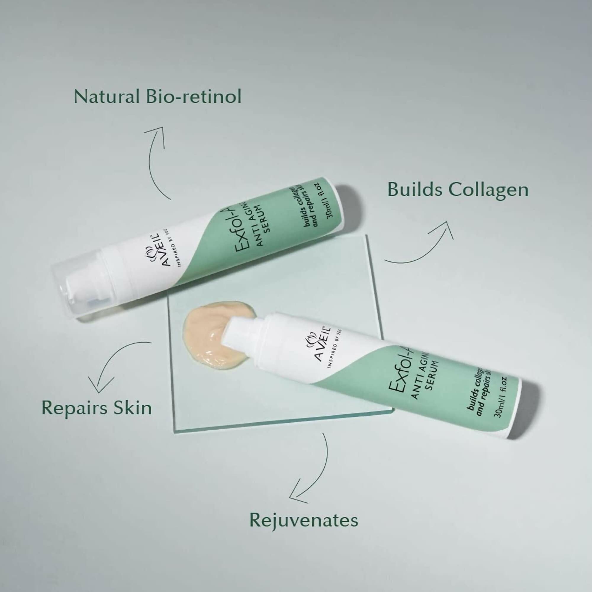 Aveil Exfol-A Anti Aging Face Serum - Renews & Repairs Skin Overnight