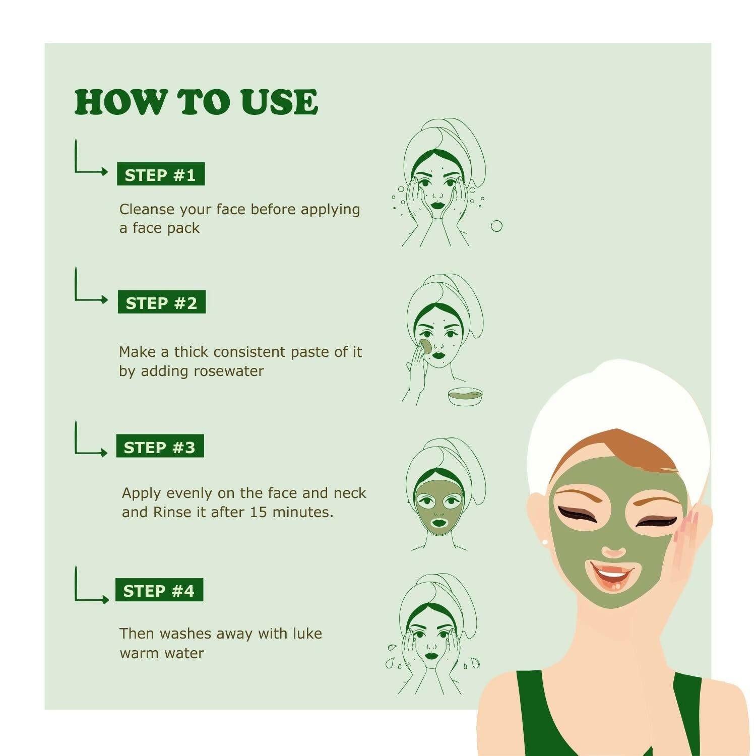 Kimayra Organic Neem + Mint Face Pack Powder For Clean & Clear Skin, Help In Reduce Pimple/Acne, Marks & Scars