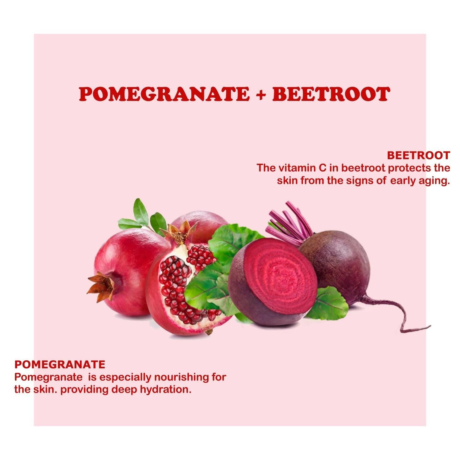 Kimayra Pomegranate + Beetroot Face Pack Powder For Brighter Skin Tone, Helps In Anti – Ageing & Natural Pink Blush