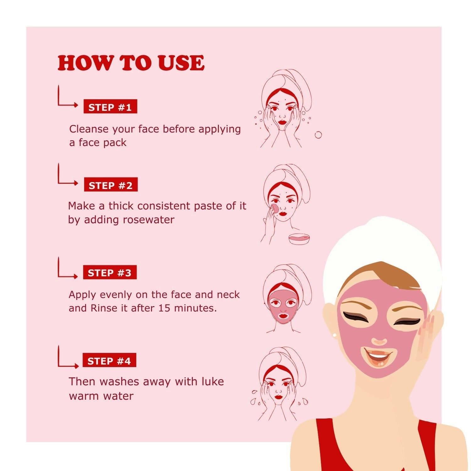 Kimayra Pomegranate + Beetroot Face Pack Powder For Brighter Skin Tone, Helps In Anti – Ageing & Natural Pink Blush