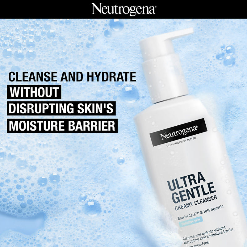 Neutrogena Ultra Gentle Creamy Face Cleanser Moisturizing Face Wash for Dry, Oily, Sensitive Skin