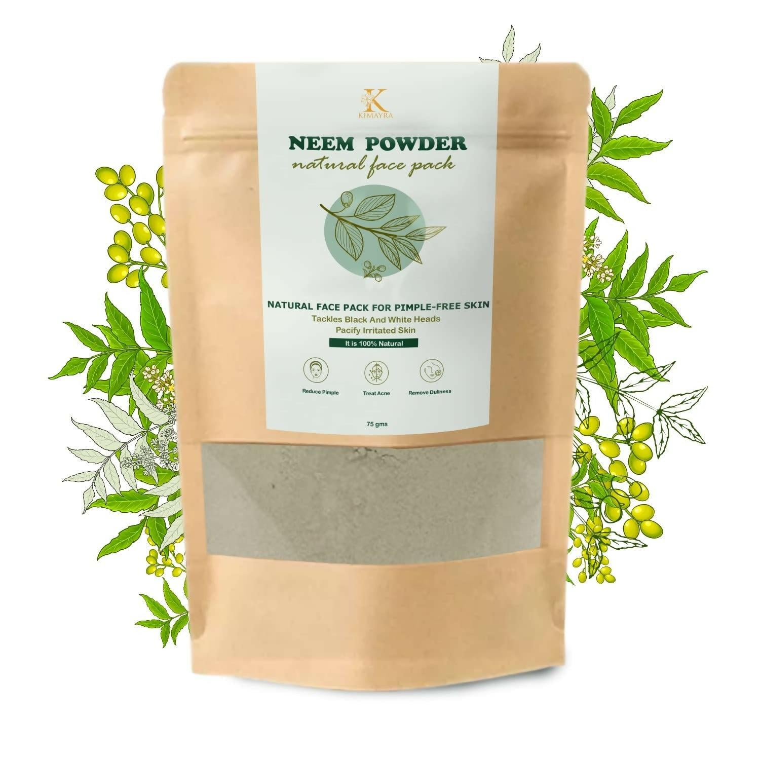 Kimayra Neem Powder For Pimple Free Skin - Help In Dullness & Treat Acne