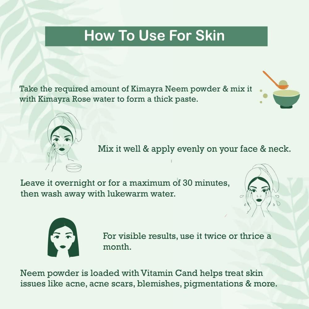 Kimayra Neem Powder For Pimple Free Skin - Help In Dullness & Treat Acne