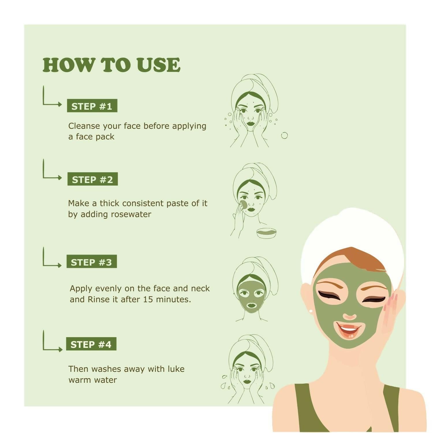 Kimayra Organic Neem + Tulsi Face Pack Powder For Pimple Free Skin, Helps In Cleansing The Skin