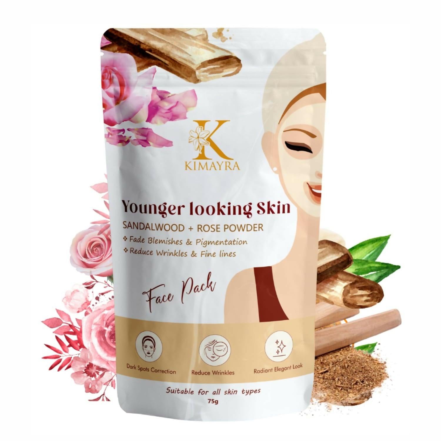 Kimayra Organic Sandalwood + Rose Face Pack Powder To Remove Dark Circles