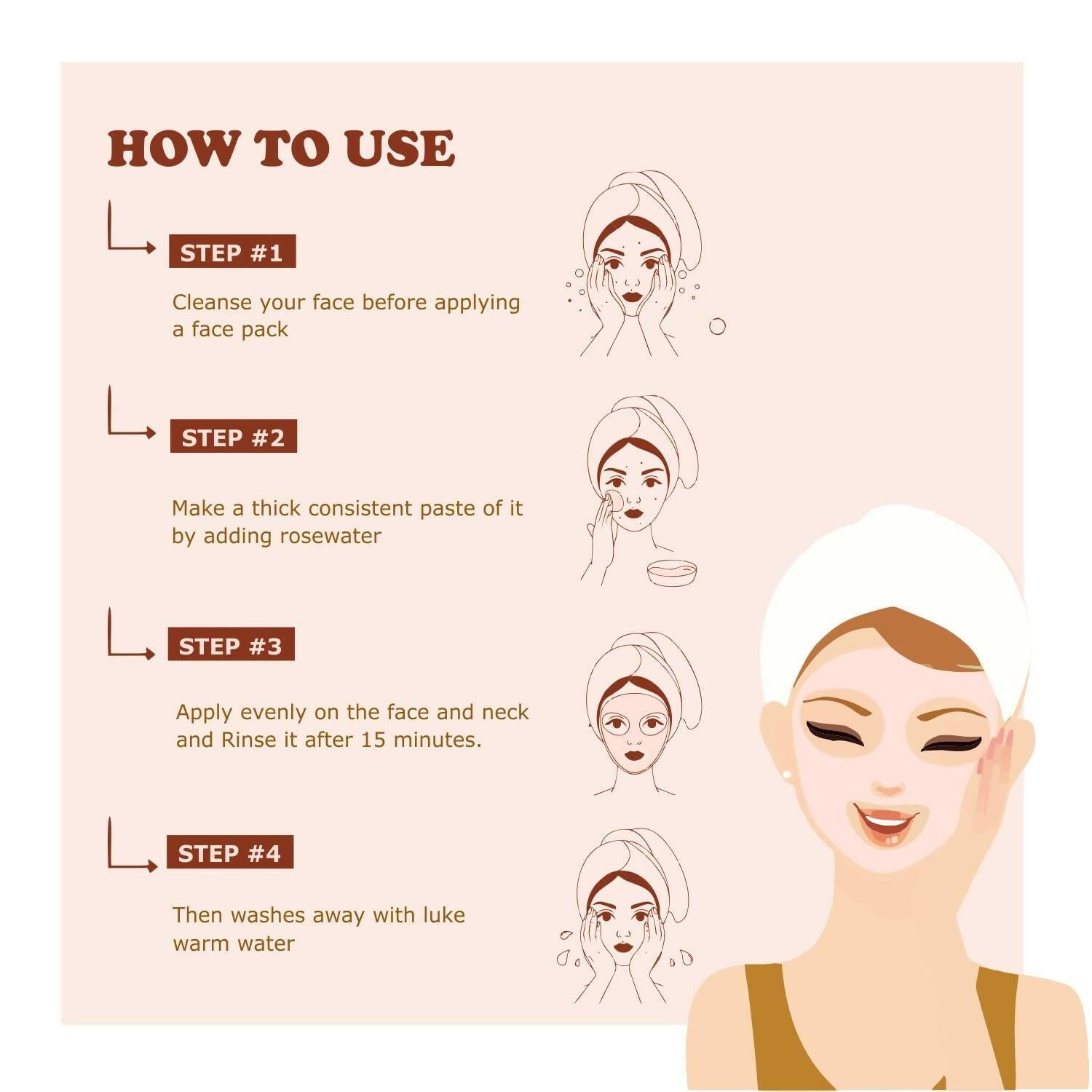 Kimayra Organic Sandalwood + Rose Face Pack Powder To Remove Dark Circles