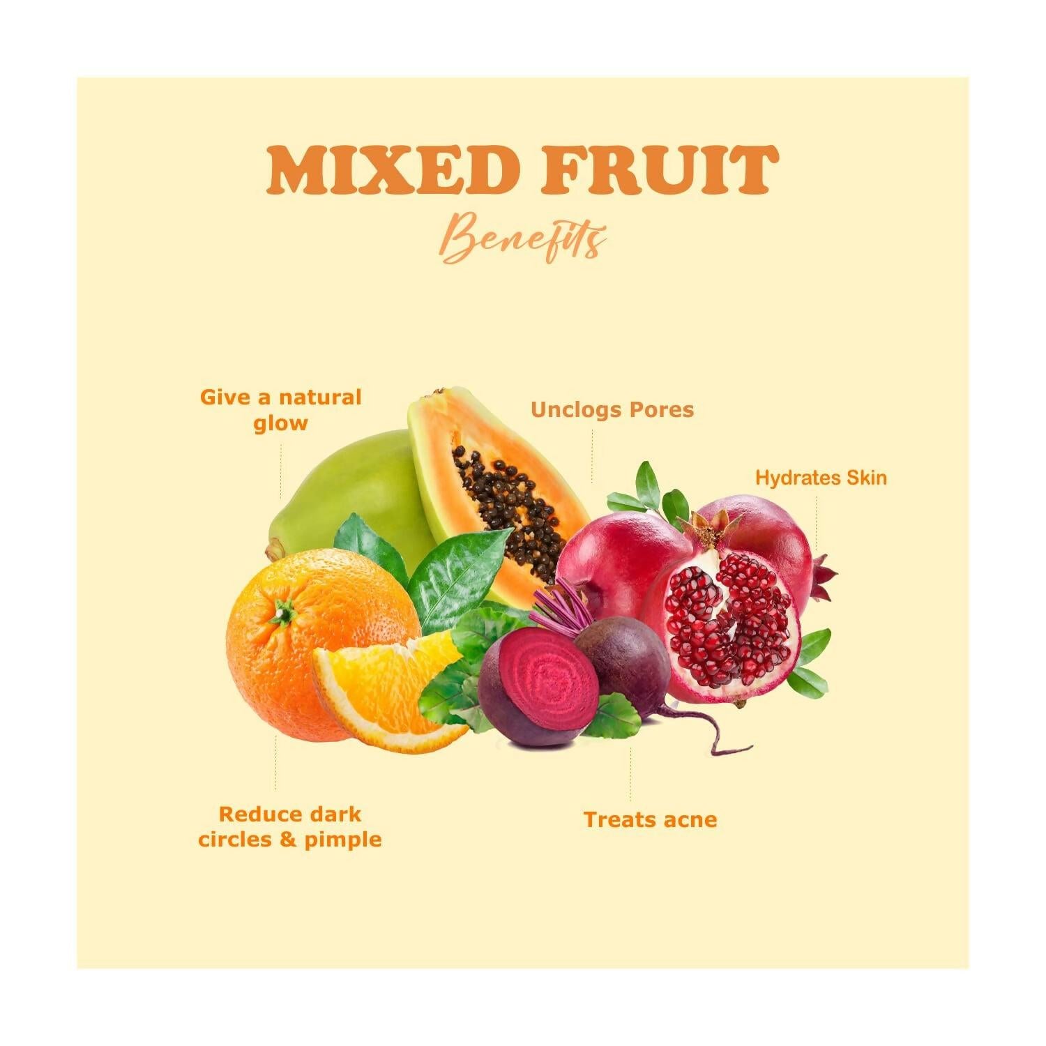 Kimayra Mixed Fruit Face Pack Powder For Natural Glow Skin Helps In Cleanse Oil & Dirt From Skin