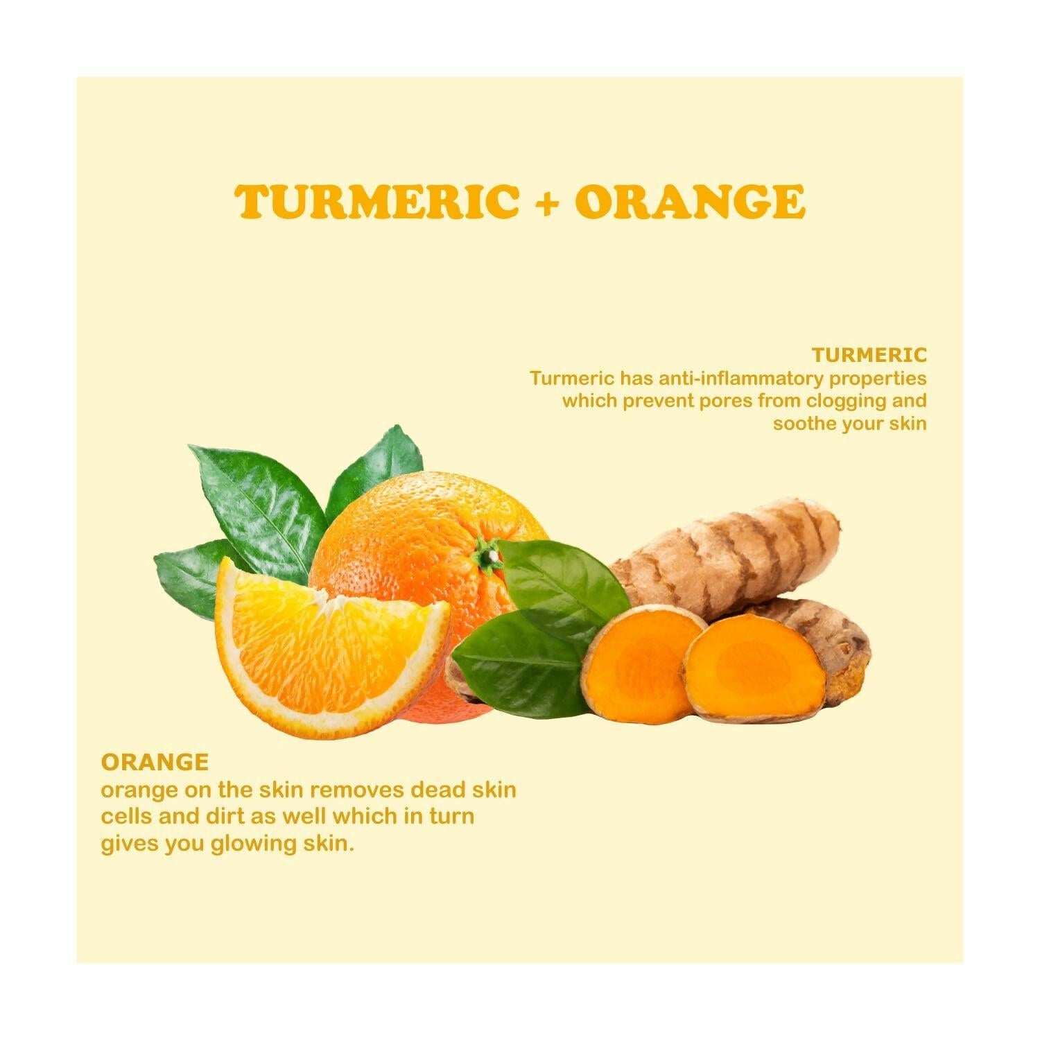 Kimayra Organic Turmeric + Orange Face Pack Powder For Brightening Skin, Help In Pigmentation, Wrinkles, Fine Lines & Scars