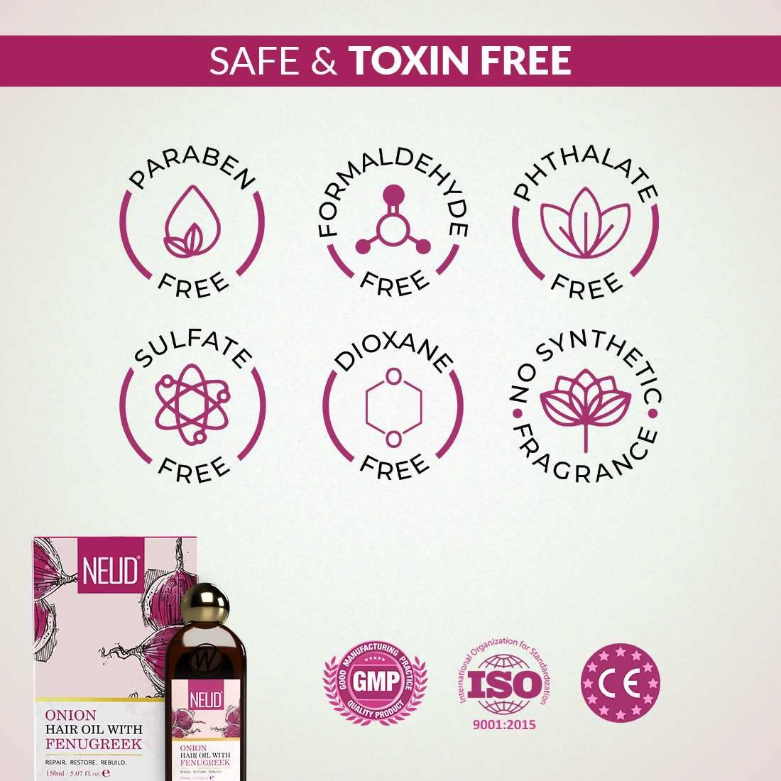 Neud Premium Onion Hair Oil with Fenugreek