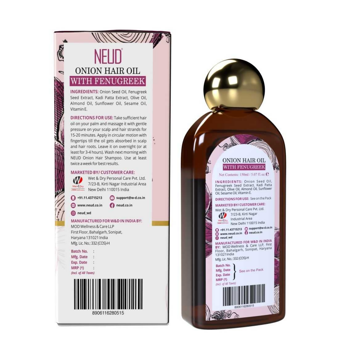 Neud Premium Onion Hair Oil with Fenugreek