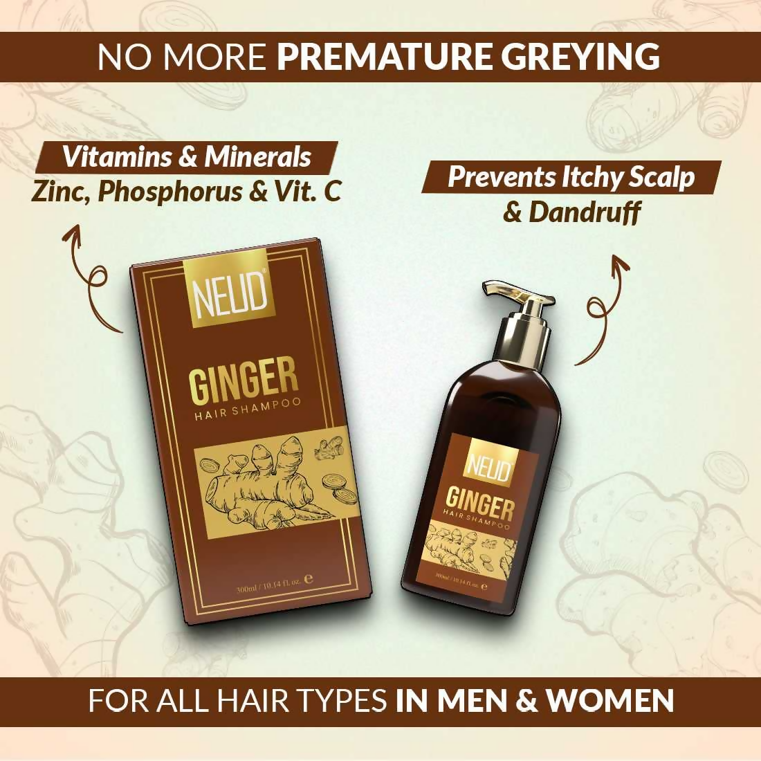 Neud Ginger Hair Shampoo for Men & Women