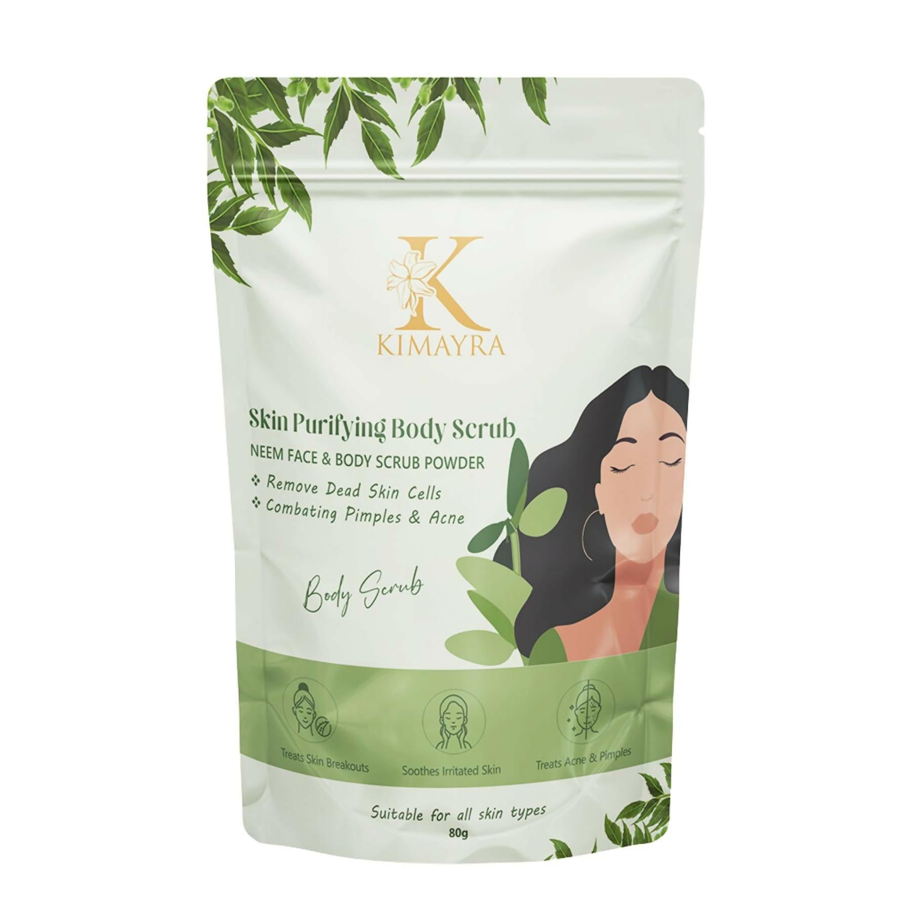 Kimayra Natural Neem Skin Purifying Face & Body Scrub For Acne, Pimple-Free Clear Skin