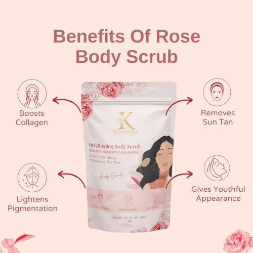 Kimayra Natural Rose Petal Face & Body Scrub For Brightening Skin, Help in Reduce Fine Lines, Wrinkles & Blemishes