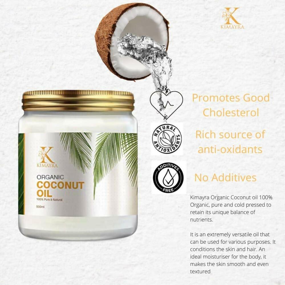 Kimayra World Organic Cold Pressed Coconut Oil with Natural Aroma of Coconut Oil for Hair & Dry Skin