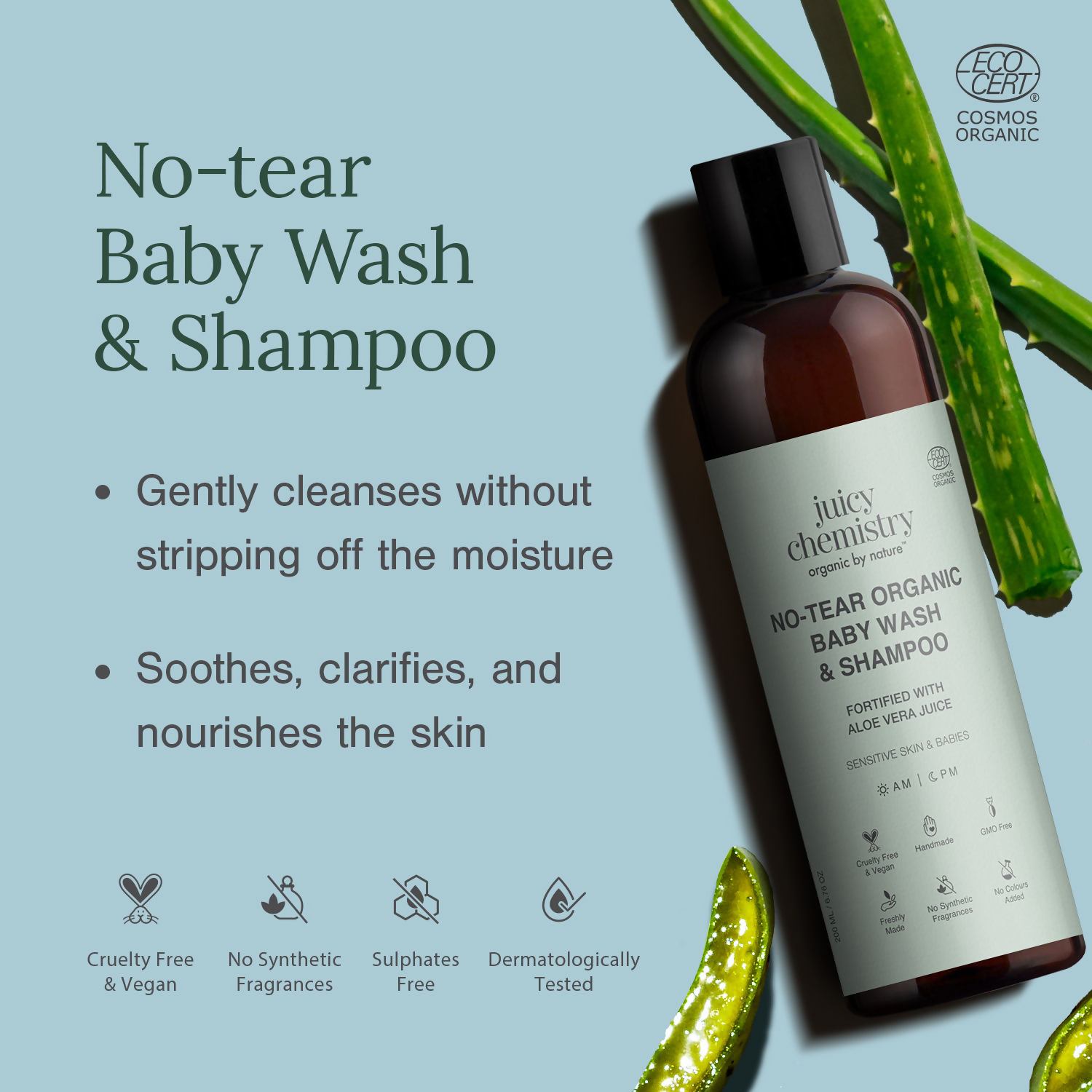 Juicy Chemistry No-Tear Organic Baby Wash & Shampoo