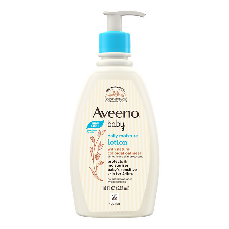 Aveeno Baby Daily Moisture Lotion, Oatmeal Face & Body Moisturizer for Dry, Itchy & Sensitive Skin