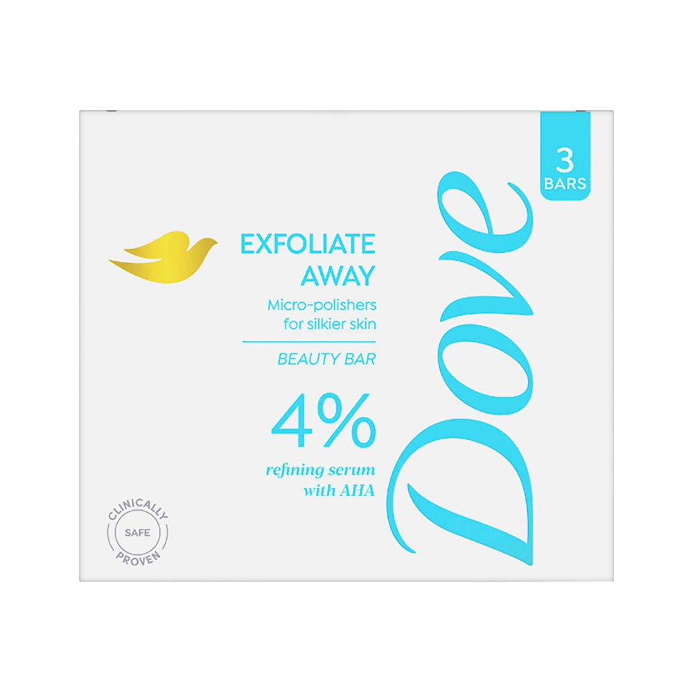Dove Exfoliate Away Serum Beauty Bar with 4% Refining Serum + AHA