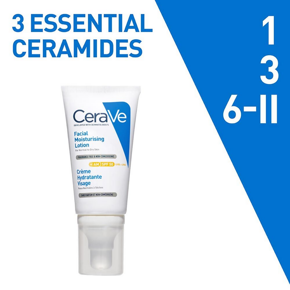 CeraVe AM Facial Moisturizing Lotion With Sunscreen SPF 50