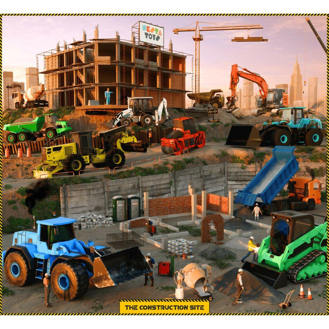Nesta Toys Construction Site Puzzle For Kids (64 Pcs)
