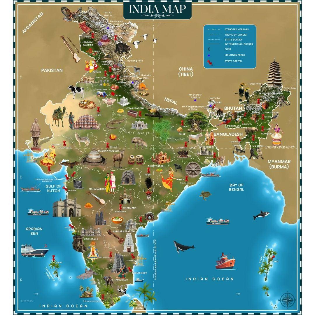Nesta Toys India Map Puzzle For Kids (64 Pcs)