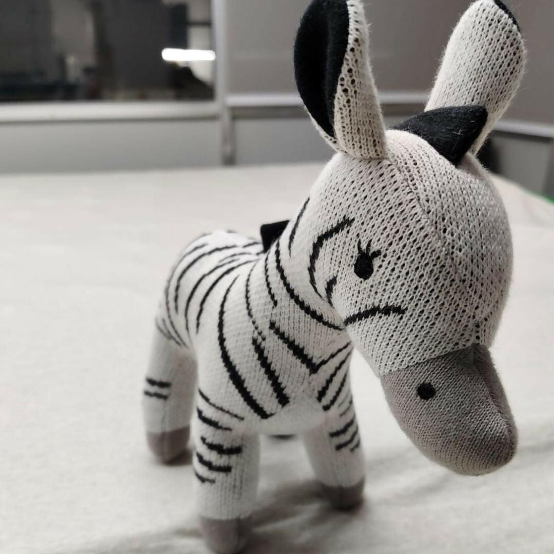 Nesta Toys Zebra Plush Toy For Kids – Snuggly Knitted Cotton Soft Toy
