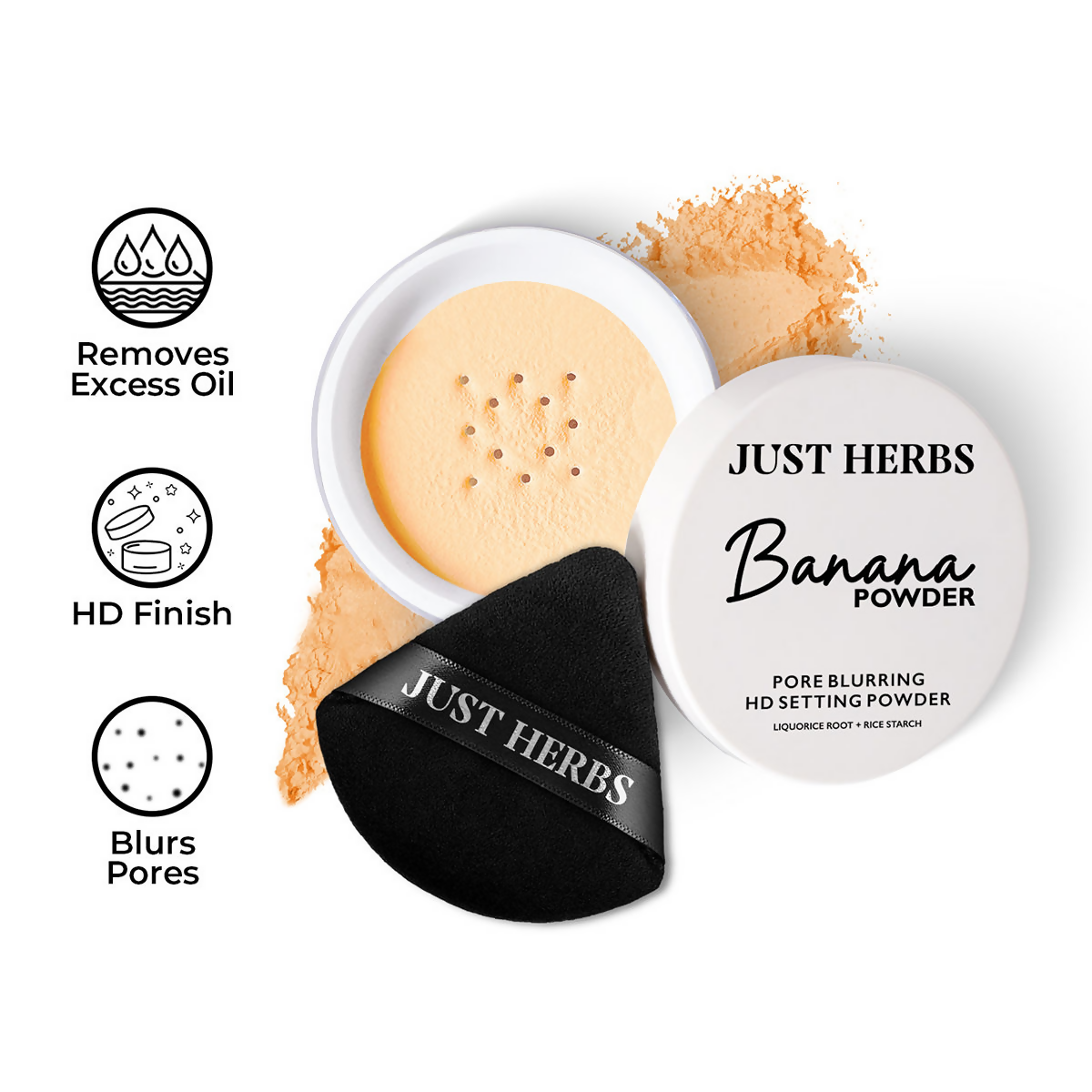 Just Herbs HD Setting Loose Powder - Yellow