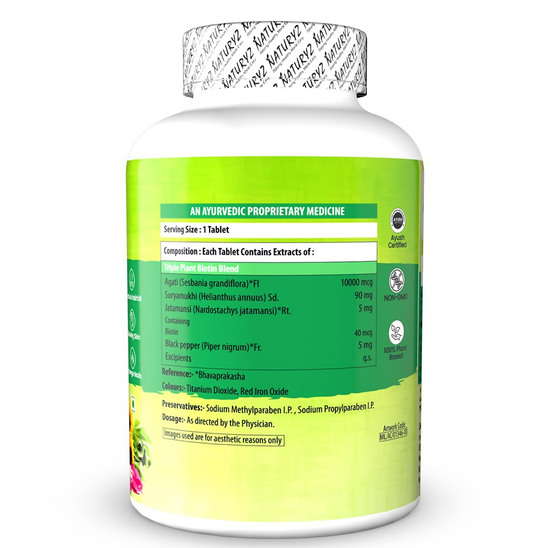 Naturyz Veda Triple Plant Biotin For Hair Growth Tablets