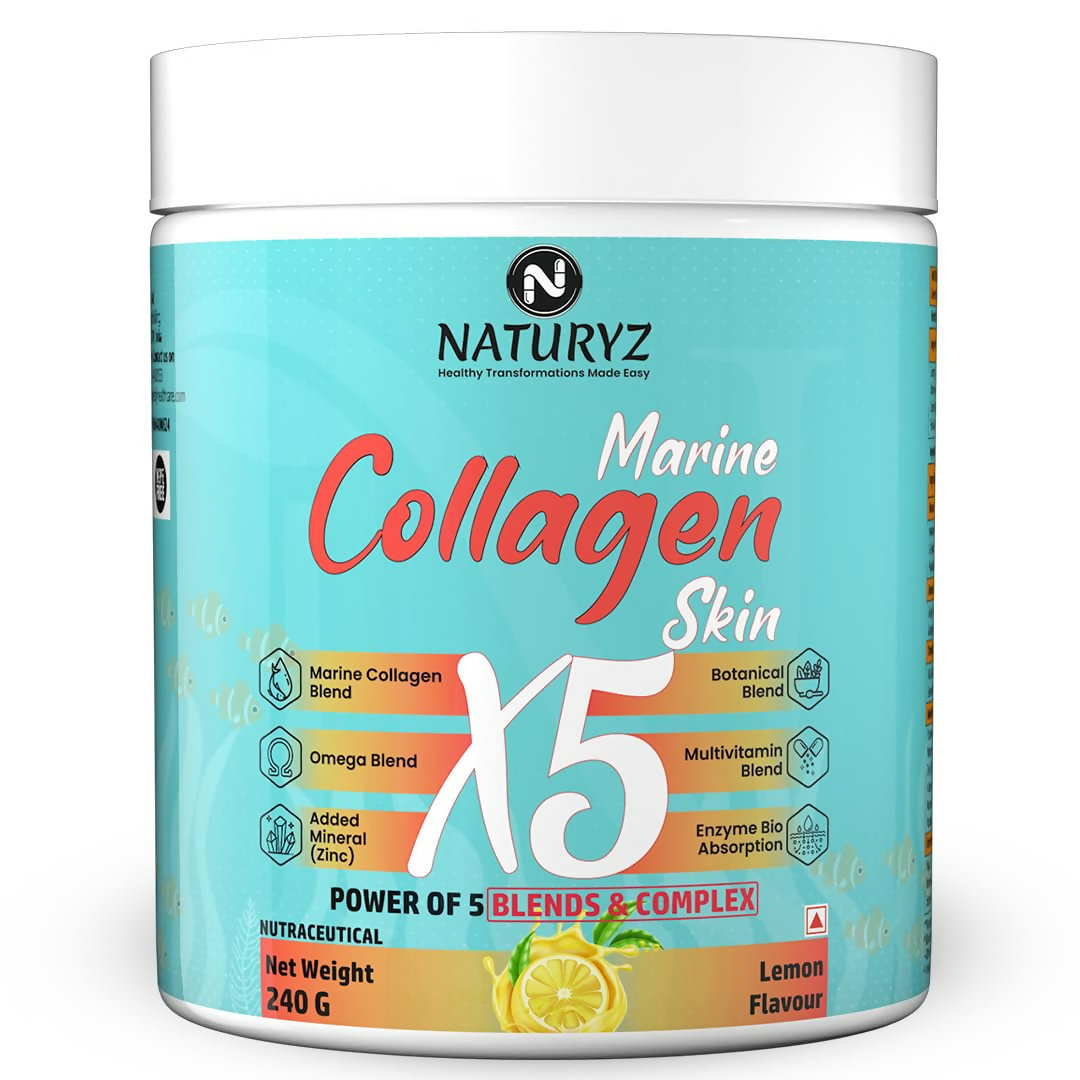Naturyz Marine Collagen Skin X5 Power For Women & Men (Lemon Flavour)