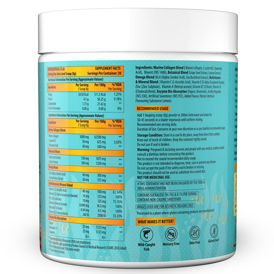 Naturyz Marine Collagen Skin X5 Power For Women & Men (Lemon Flavour)