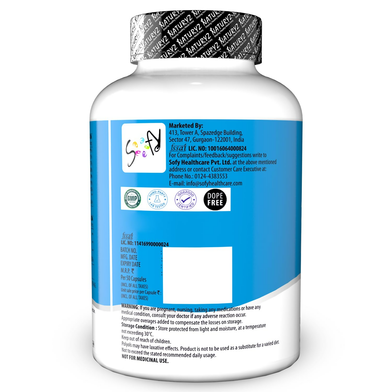 Naturyz Burpfree Omega 3 Fish Oil 2000 Mg With Vitamin D3 50 Softgels Capsules