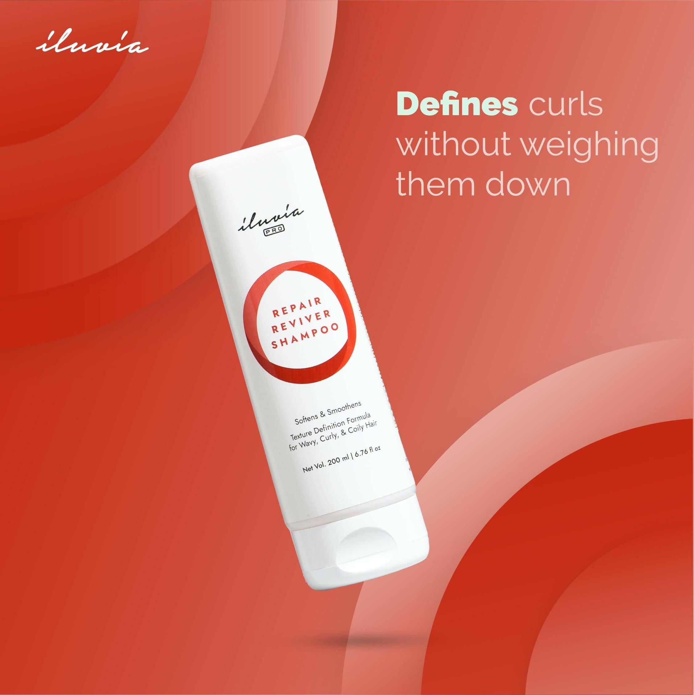 iluvia Curly & Wavy Hair - Repair Reviver Shampoo for Natural Definition