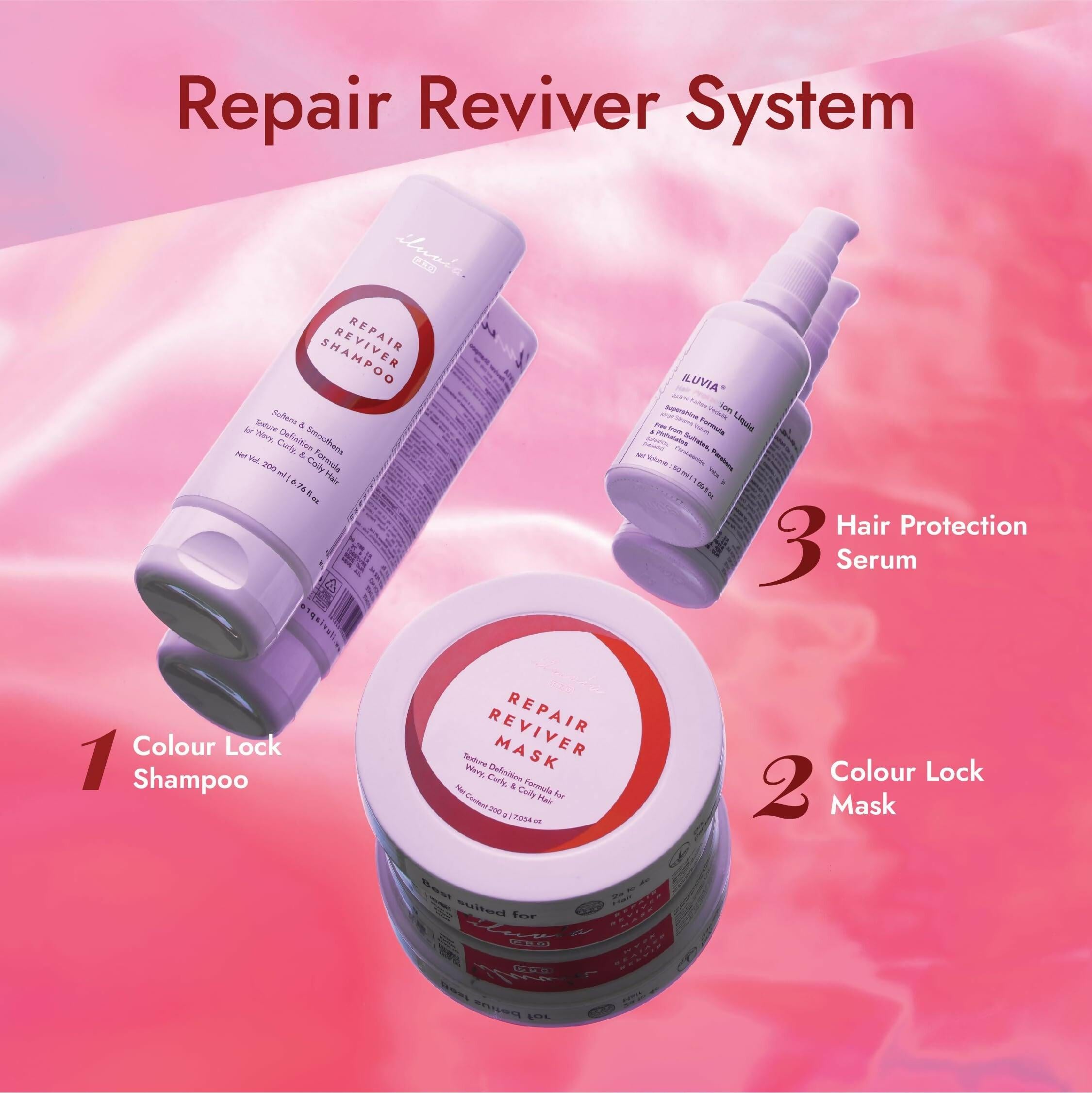 iluvia Curly & Wavy Hair - Repair Reviver Shampoo for Natural Definition