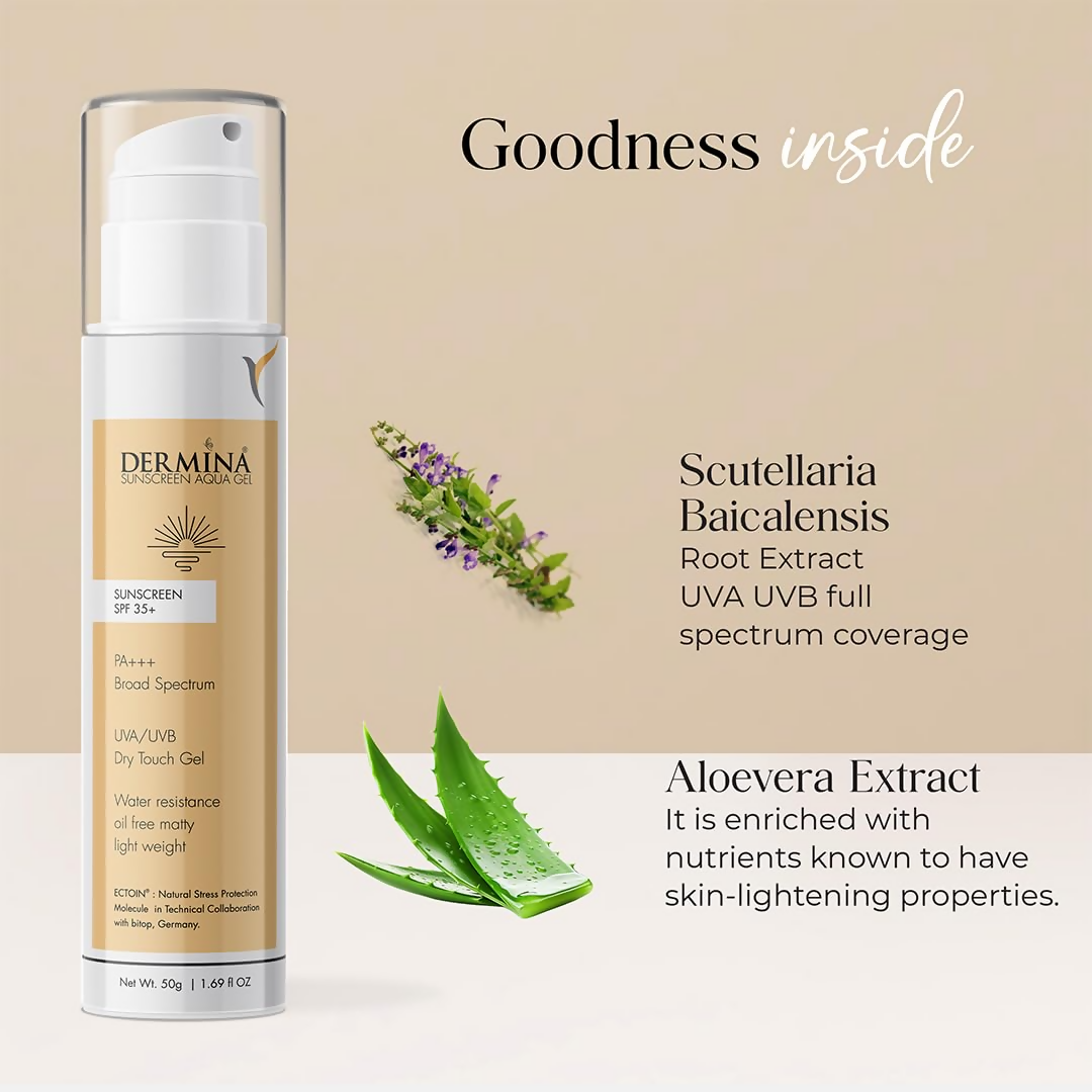 DERMINA Sunscreen Aqua Gel SPF 35+ PA+++ Broad Spectrum