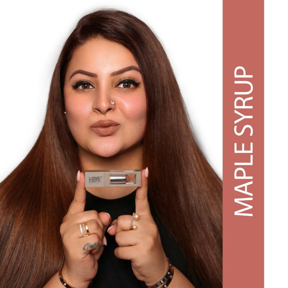 Love Earth Satin Matte Lipstick - Maple Syrup
