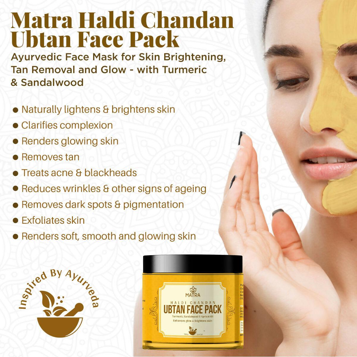 Matra Haldi Chandan Ubtan Face Pack To Enhance Glow & Brighten Skin