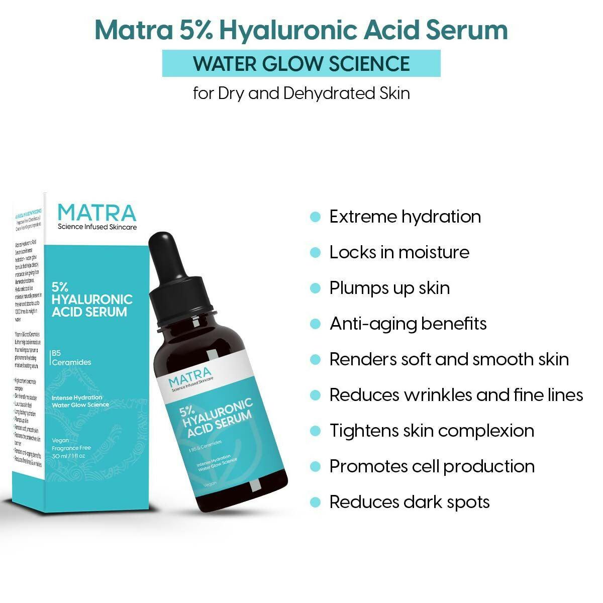 Matra 5% Hyaluronic Acid Serum For Skin Hydration, Anti-Aging & Glowing Skin