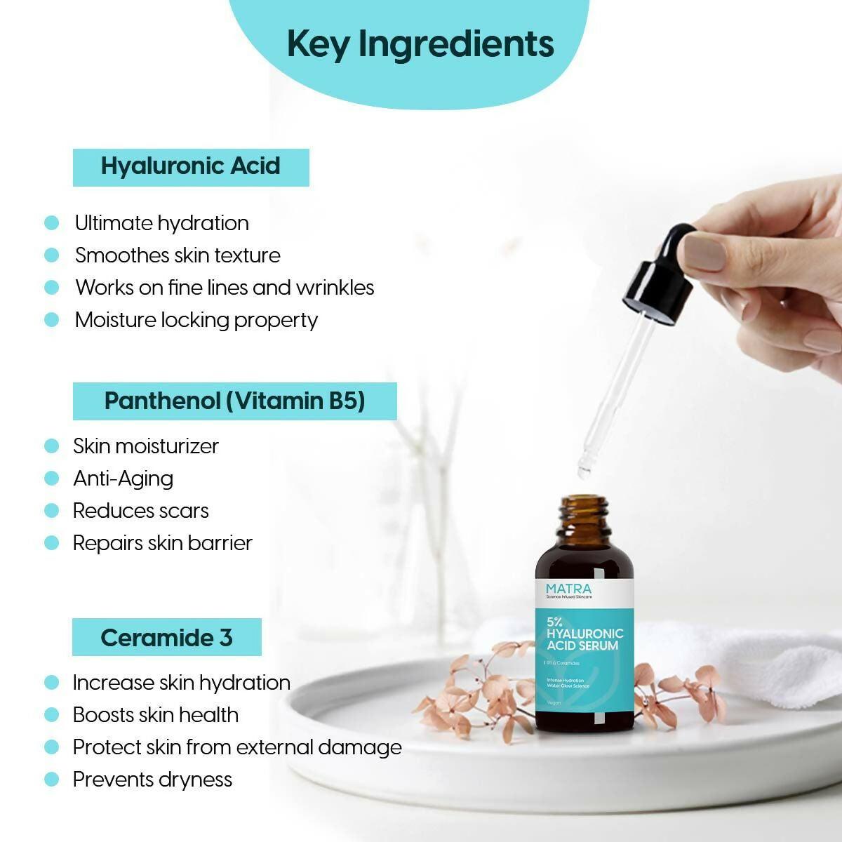 Matra 5% Hyaluronic Acid Serum For Skin Hydration, Anti-Aging & Glowing Skin