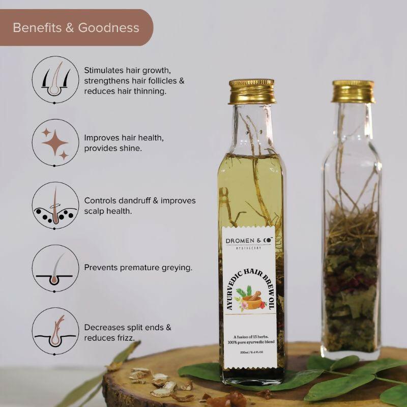 Dromen & Co Ayurvedic Hair Brew Oil With Fusion Of 15 Herbs