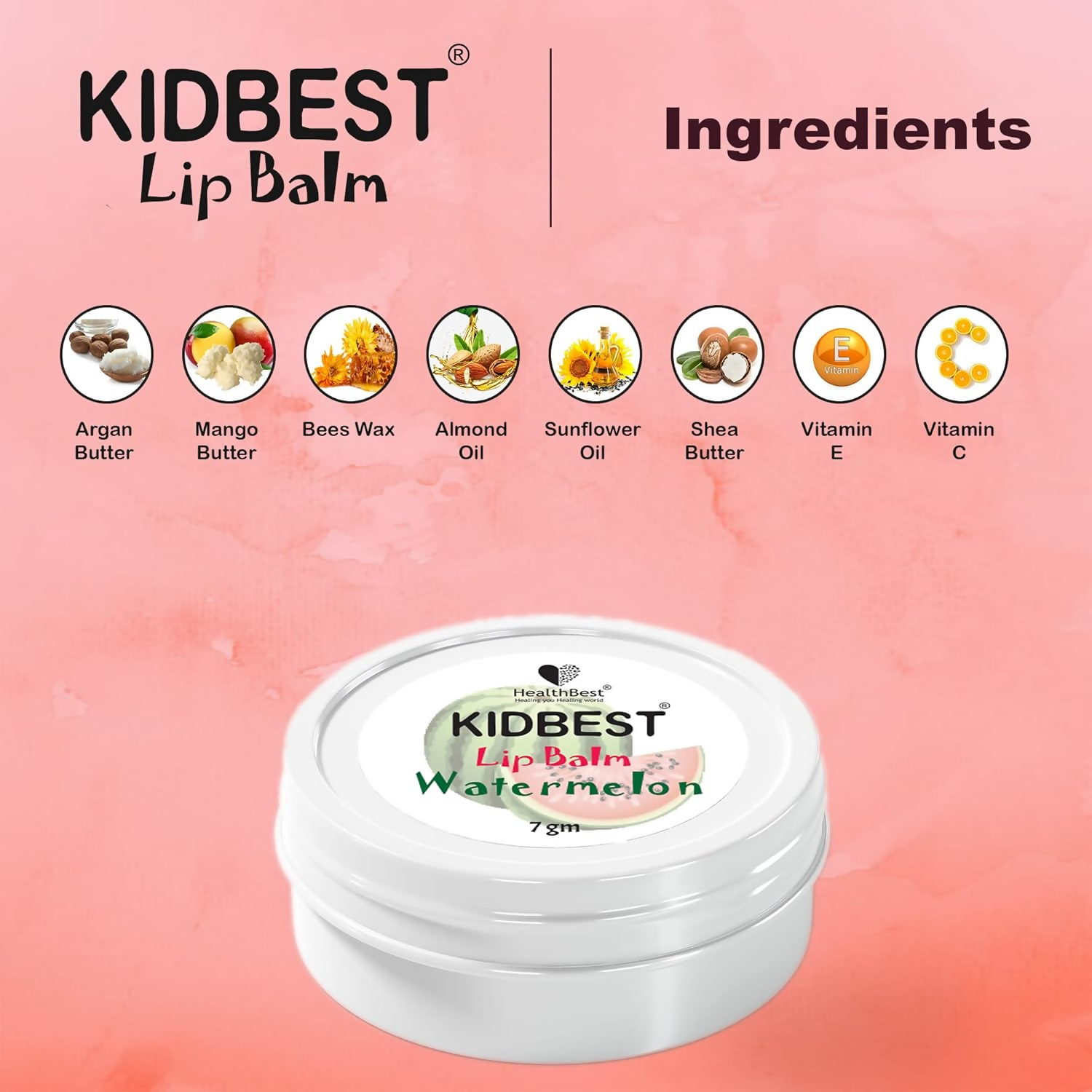HealthBest Kidbest Lip Balm For Kids & Baby - Pink