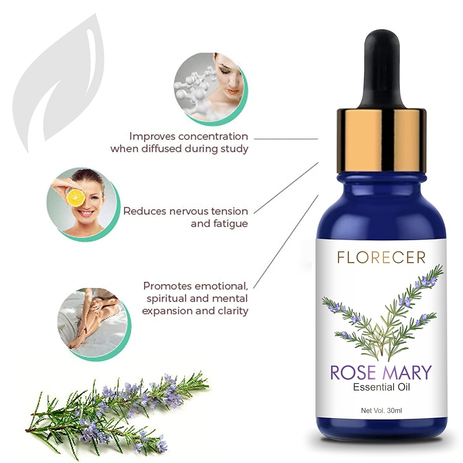 Florecer Rosemary Essential Oil For Hair