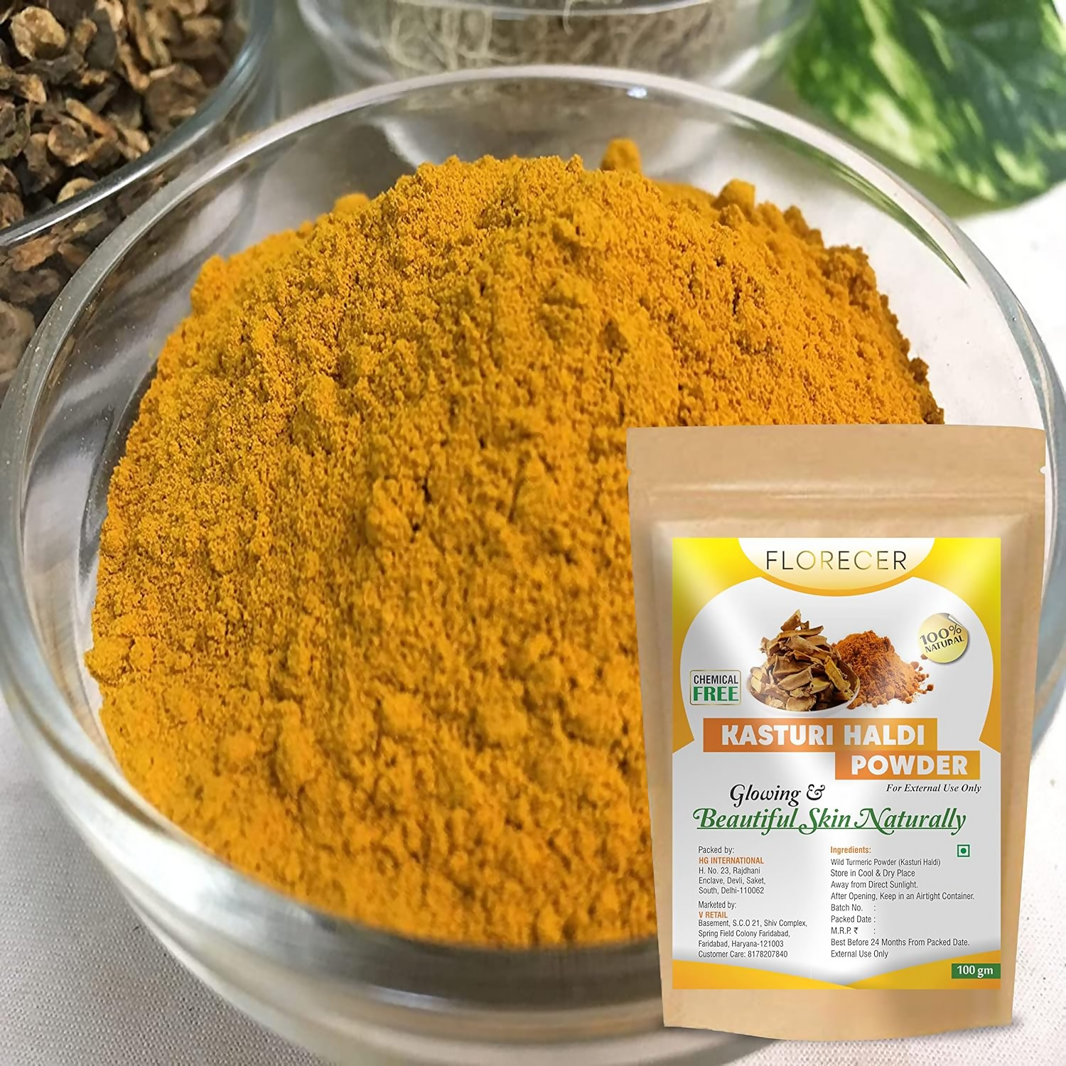 Florecer kasturi Haldi Powder