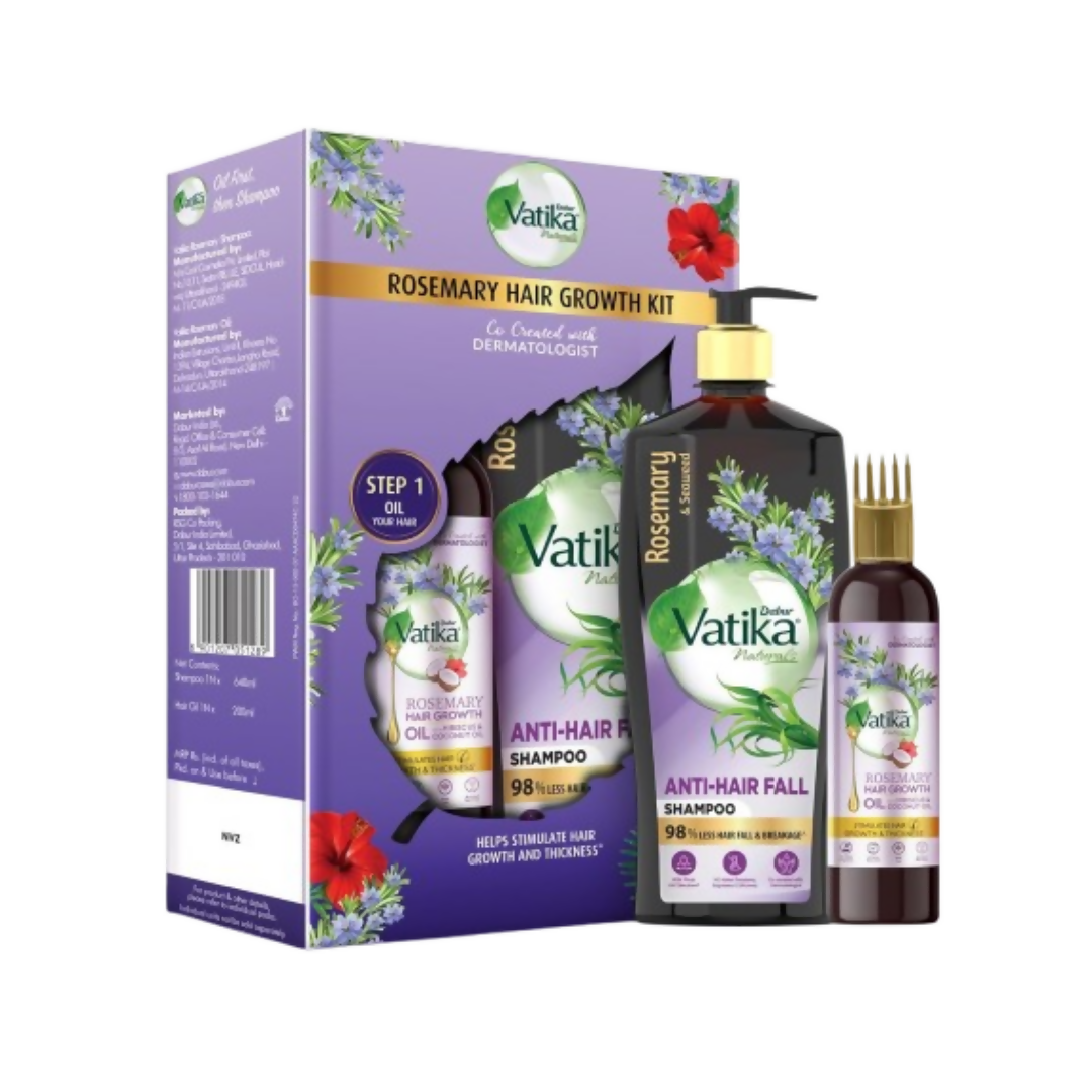 Dabur Vatika Rosemary Anti-Hair Fall Shampoo + Rosemary Hair Growth Oil Combo