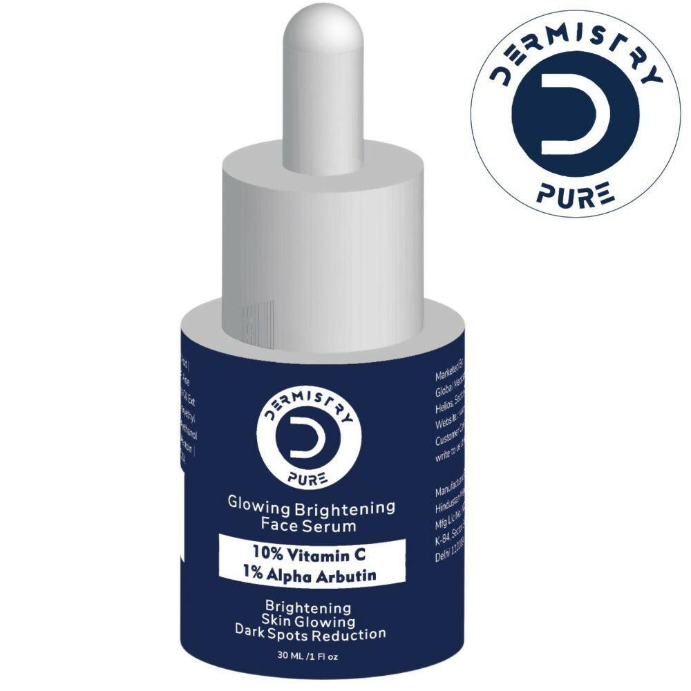 Dermistry Pure 10% Vitamin C 1% Alpha Arbutin Dull Skin Brightening Lightening Fairness Glow Serum
