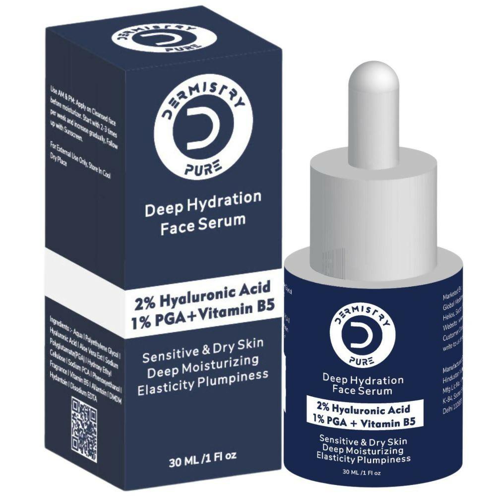 Dermistry Pure 2% Hyaluronic Acid 5% PGA Vit B5 Moisturiser Face Serum For Sensitive & Dry Skin